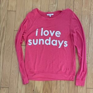 Peace Love World Pink 'I Love Sundays' Sweatshirt size XS/S
